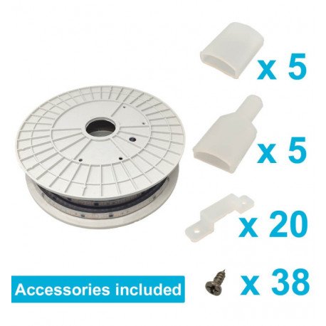 Tira LED 220V 20W/m IP67 para exterior, corte cada 10cm