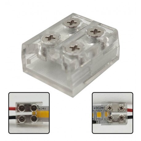 Conectores tiras LED 10mm COB y SMD con destornillador IP20