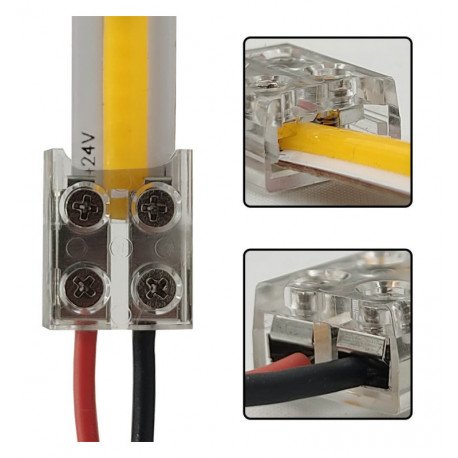 Connectoren voor ledstrips 10mm COB en SMD met schroevendraaier IP20