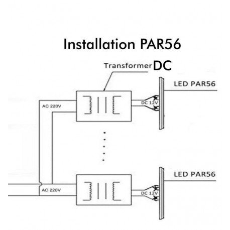 Bombilla LED PAR56 36W 6000K sumergible IP68 acero 316 piscina