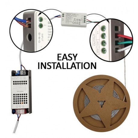 Controladora LED Dual Mini RF 2.4GHz 12-24V monocolor+CCT