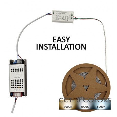 Controladora LED Dual Mini RF 2.4GHz 12-24V monocolor+CCT