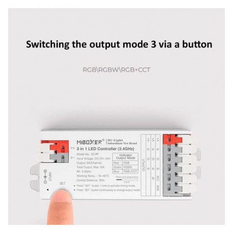 Controladora LED 3 en 1 RGB/RGBW/RGBCCT RF 2,4 GHz