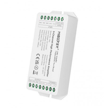 Amplificador 5 canales para tiras LED PWM y Mi-Light/MiBoxer
