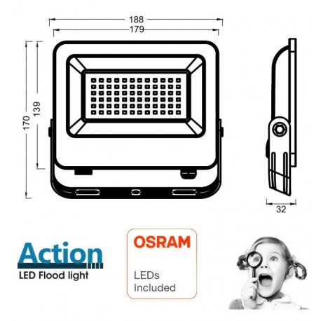 Proyector LED 50W exterior IP65 para iluminación potente