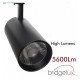 Led schijnwerper voor trifase ledrail 40W-26W CCT CRI+92 UGR13 zwart