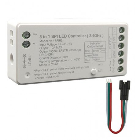 LED SPI Digital Controller 2.4GHz RGB/RGBW/RGBIC with Remote