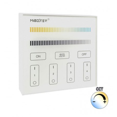 LED CCT-controller 12-24V 4 zones + RF 2,4GHz-afstandsbediening