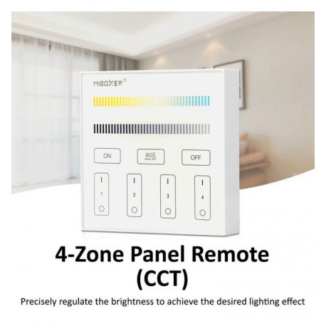 LED CCT-controller 12-24V 4 zones + RF 2,4GHz-afstandsbediening