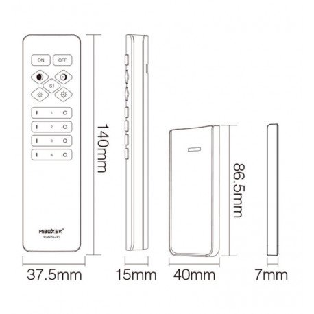 LED CCT Controller 12-24V 4 Zones + RF Remote 2.4GHz