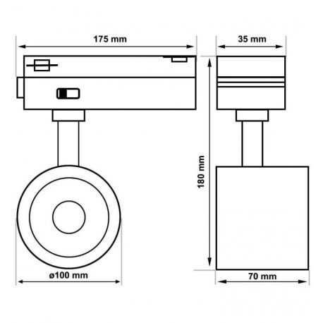 Led railspot 1-fase 40W-28W CCT CRI+92 UGR13 24º