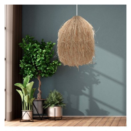 Lámpara colgante rattan Laos para LED E27