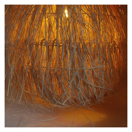Rattan hanglamp Laos voor LED E27