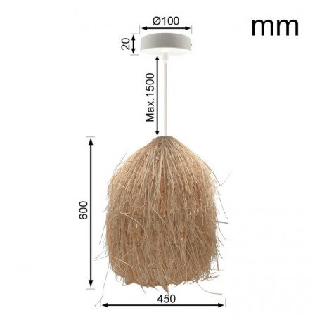 Lámpara colgante rattan Laos para LED E27