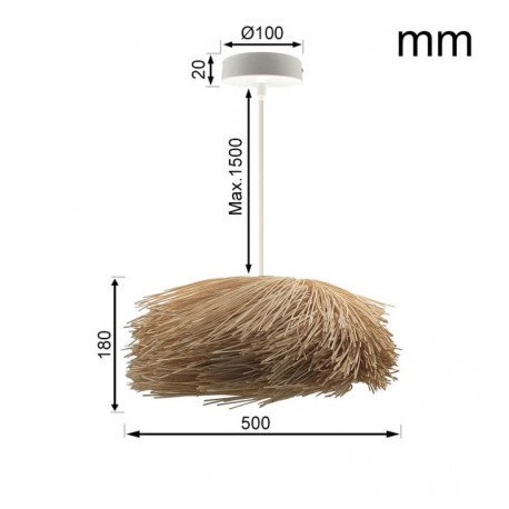 Hanglamp van rattan voor led E27, warme decoratie