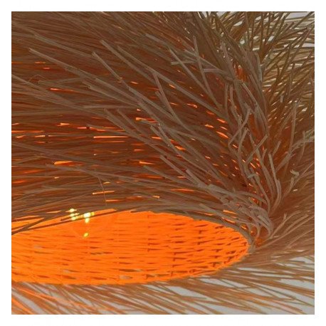 Lámpara colgante rattan para LED E27, decoración cálida