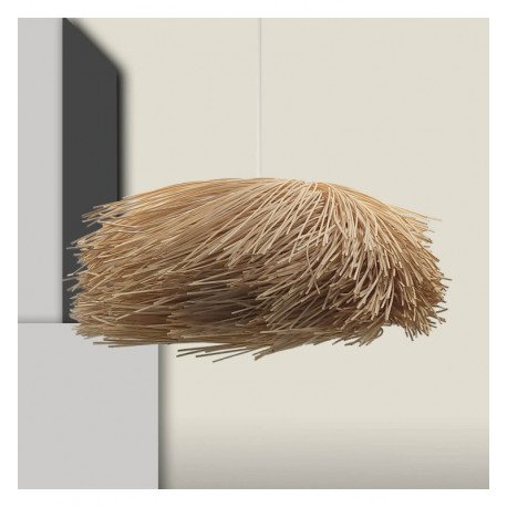Lámpara colgante rattan para LED E27, decoración cálida