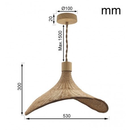 Hanglamp BAMBOO BALI voor led E27 warm decoratie
