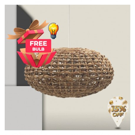 Hanglamp van rotan voor LED E27, warme decoratie