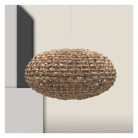 Lámpara colgante rattan para LED E27, decoración cálida