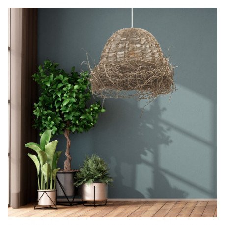 Lámpara colgante SEAGRASS para LED E27, diseño natural