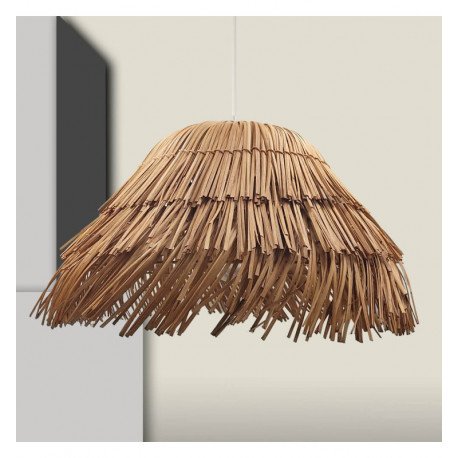 Hanglamp van rattan voor led E27, natuurlijk ontwerp
