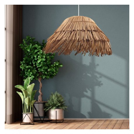 Hanglamp van rattan voor led E27, natuurlijk ontwerp