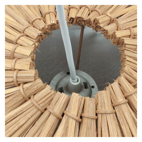 Hanglamp van rattan voor led E27, natuurlijk ontwerp