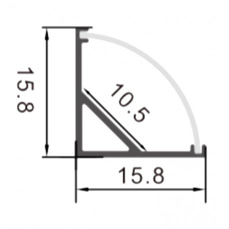 Aluminium profiel 2 m hoek 90° L voor ledstrips