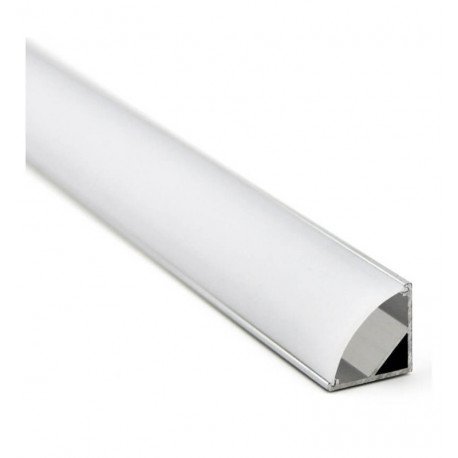 Perfil aluminio 2m angular 90º L para tiras LED
