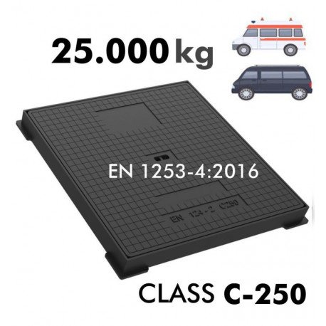 Tapa arqueta eléctrica fundición hierro C-250 25.000 kg