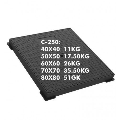Deksel elektrische put fundering gietijzer C-250 25.000 kg