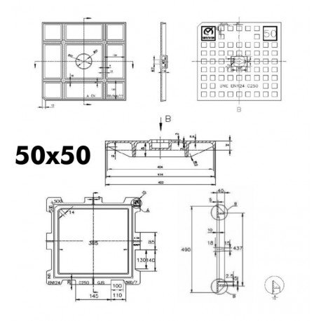 Deksel elektrische put fundering gietijzer C-250 25.000 kg