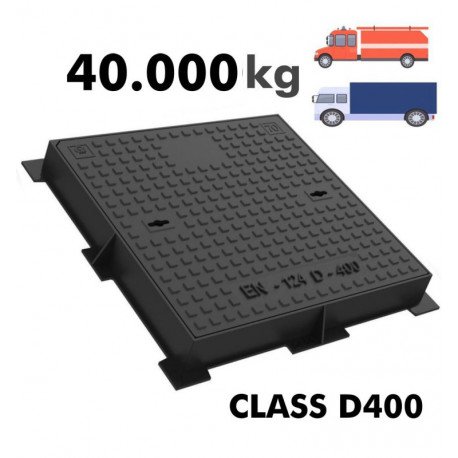 Elektrische putdeksel D-400 gietijzer antislip