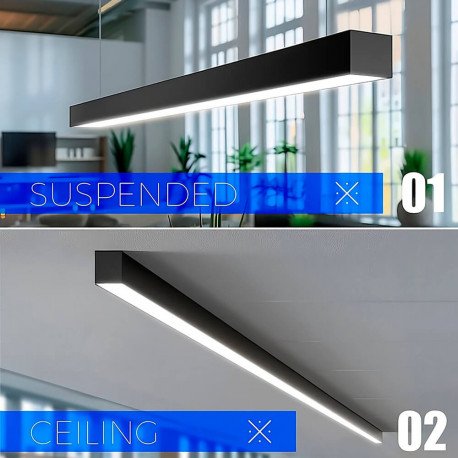 Hangende lineaire led-lamp 50W POLARIS 150 cm, 3CCT (interconnectie)