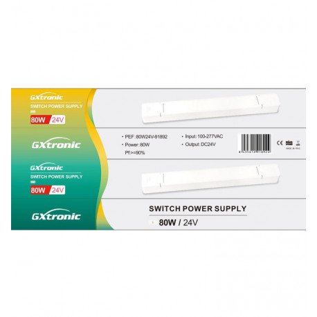 Voeding 24V 80W voor ledstrips GXTRONIC IP20