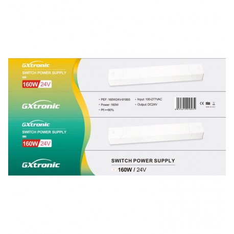 Voeding 24V 160W voor ledstrips IP20 GXTRONIC