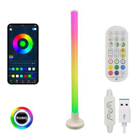 LED-vloerlamp 10W RGBW digital 150 cm met app en afstandsbediening