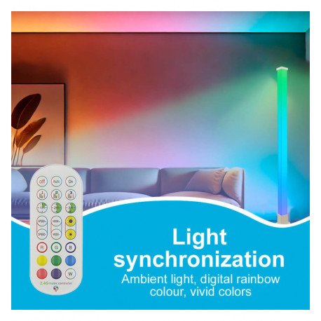 LED-vloerlamp 10W RGBW digital 150 cm met app en afstandsbediening