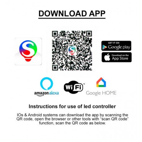 LED Wall Light 10W RGBW Digital 150cm with App & Remote
