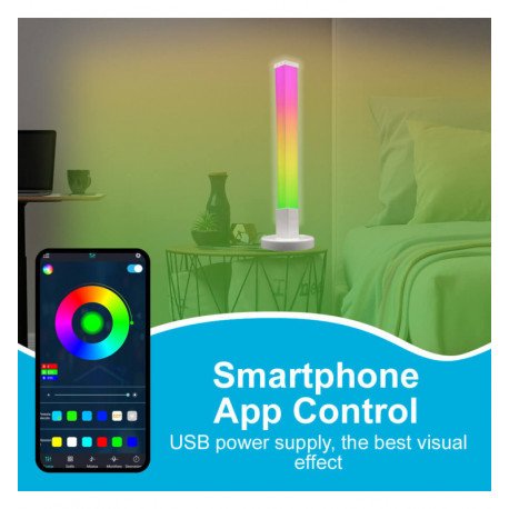 Lámpara de mesa LED 3.5W RGBW digital con app y mando 45cm