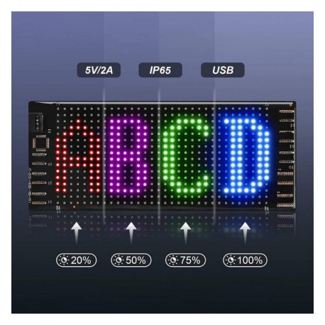 LED display RGB digital MINI MAGIC FLEX 512 pixels IP65 5V