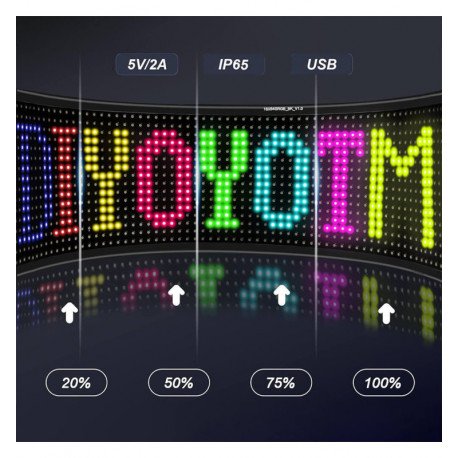 Display RGB Digital MAGIC FLEX 1280 pixels IP65 5V met app