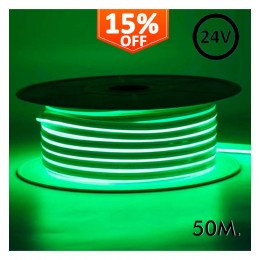 Neon LED flexibele strip 24V 13W/m groen voor decoratie