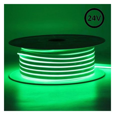 Neon LED flexibele strip 24V 13W/m groen voor decoratie