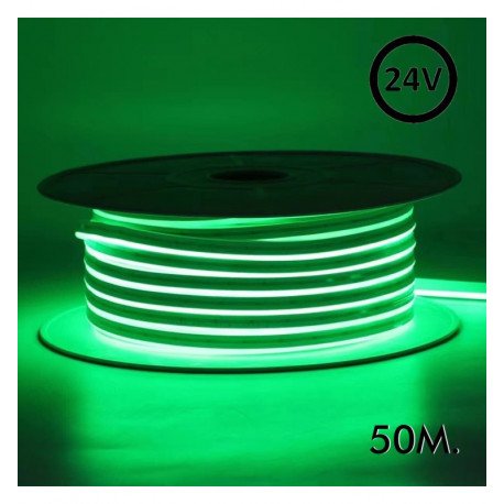 Neon LED flexibele strip 24V 13W/m groen voor decoratie