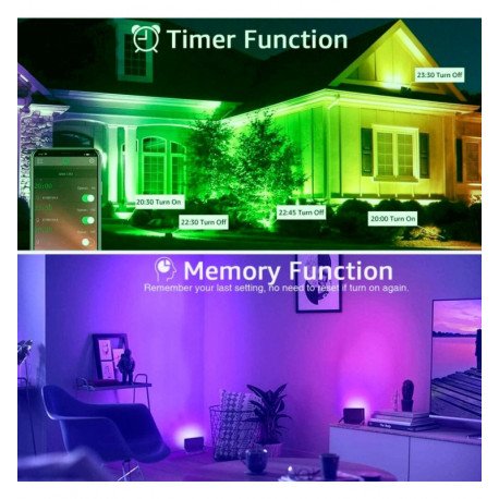 Led-schijnwerper 30W SMART WiFi RGB+CCT dimbaar voor buiten