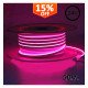 Neon LED strip 24V 13W/m voor decoratie, rol 50m roze