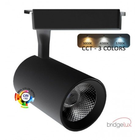 Led schijnwerper PARMA 30W voor 1-fase rail CCT CRI+92 48° zwart