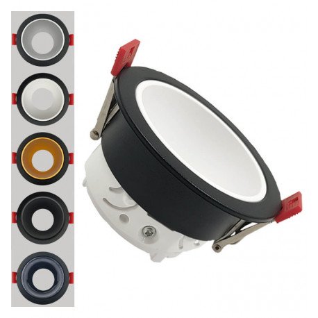 Zwenkbare cirkelvormige inbouwring GU10-MR16 buiten zwart Oculus